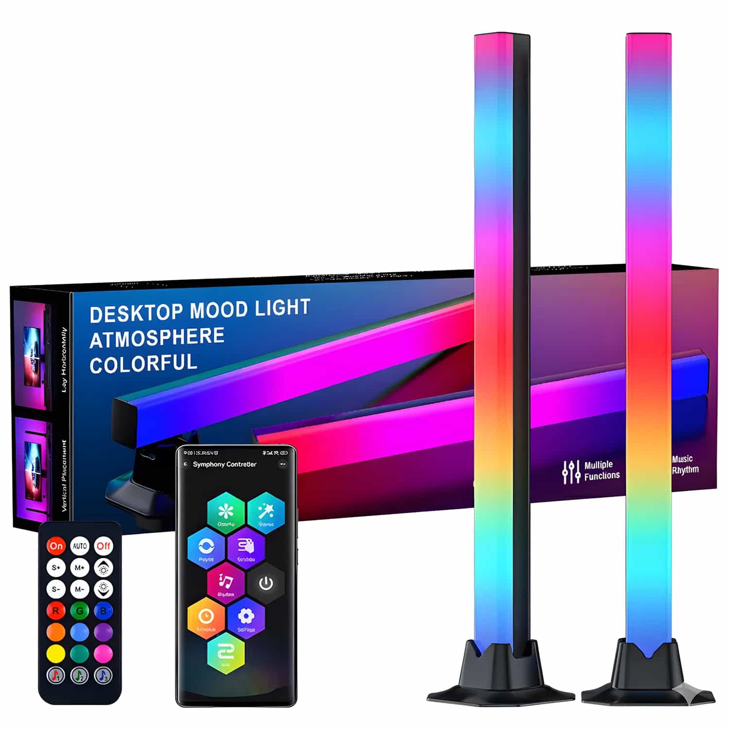 270° RGB LED Light Bars, Mood Lighting with Music Sync – Immersive Gaming Lights for PC, TV, Decoration, Sound Responsive