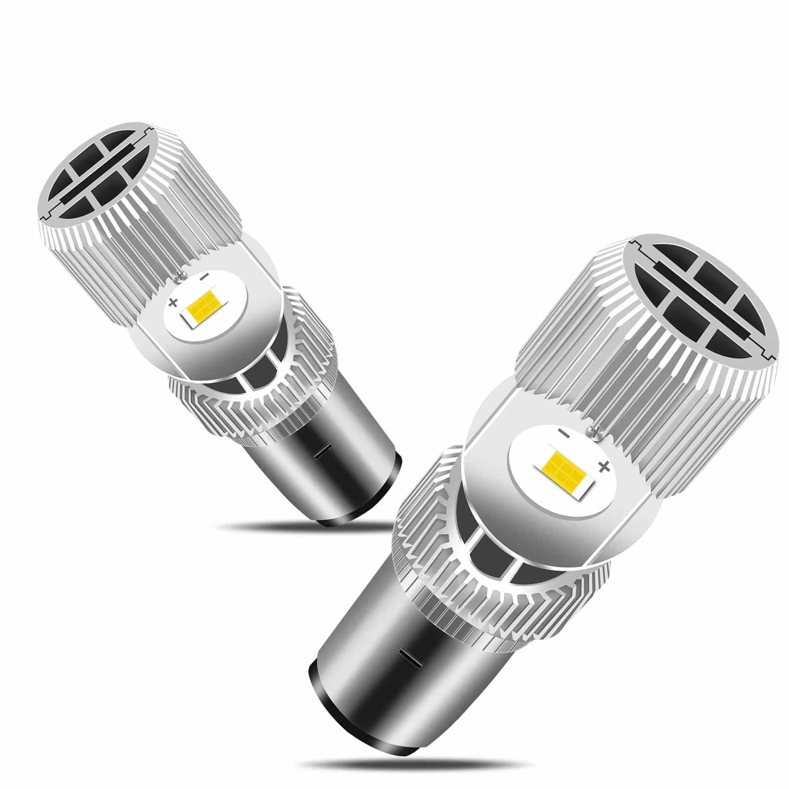 BA20D HS1 Motorcycle Headlight Bulbs High/Low Beam 7035 2SMD 12W 1200LM DC 9-80V Pack of 2