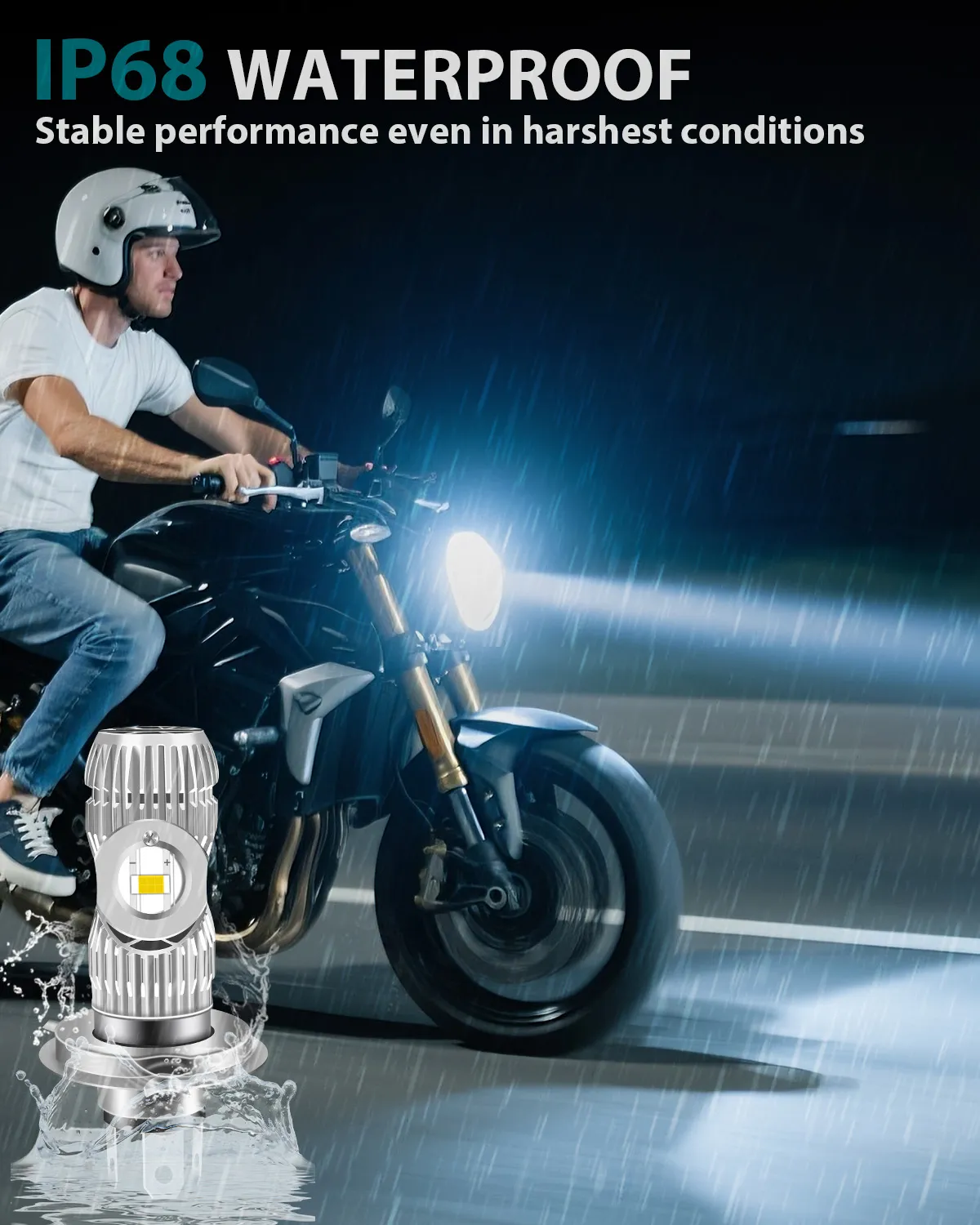 BA20D HS1 Motorcycle Headlight Bulbs High/Low Beam 7035 2SMD 12W 1200LM DC 9-80V Pack of 2 thumbnail 10