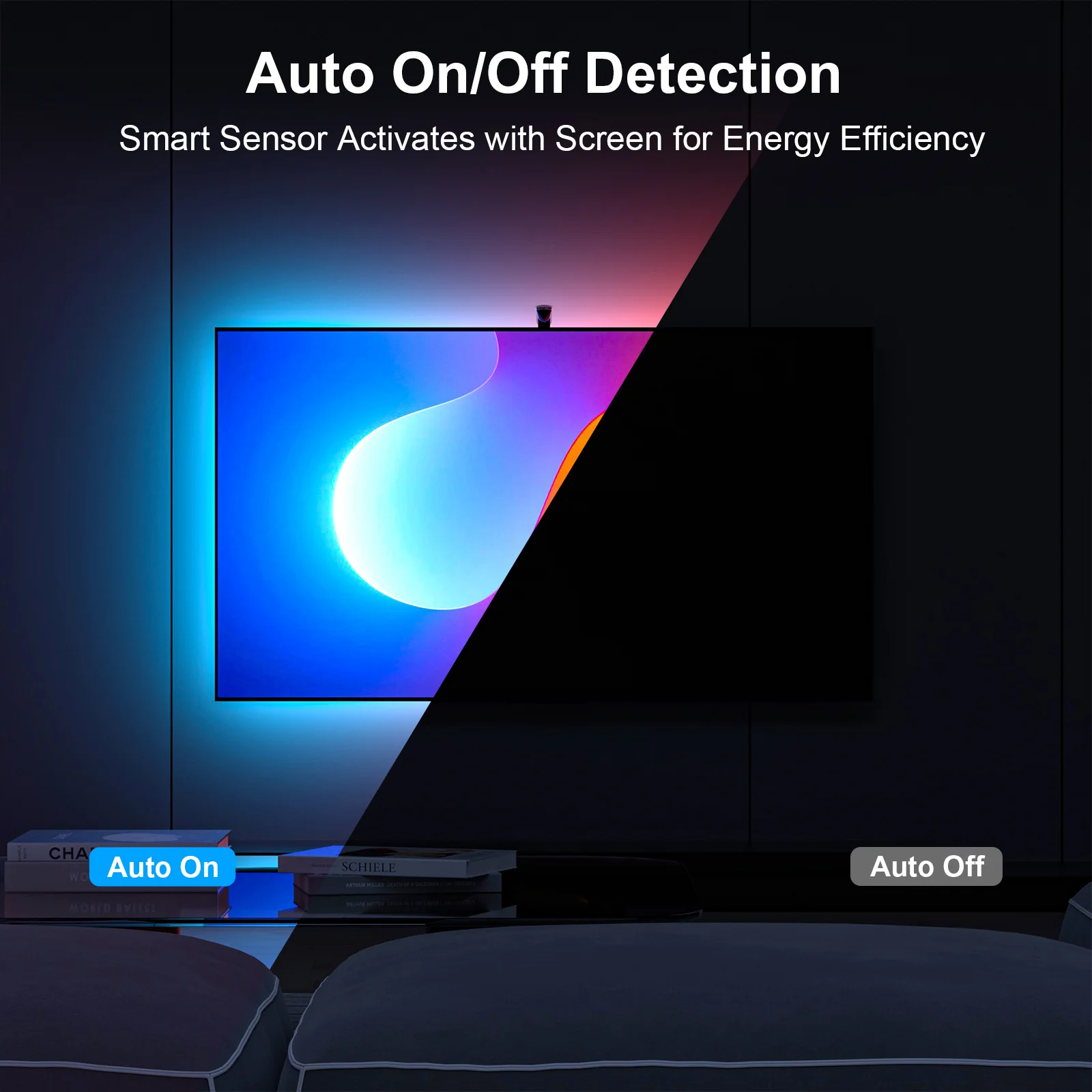 RGBIC TV Backlight Strip with Zero-Latency Screen Sync, Music Sync, High-Density LEDs, Smart App & Remote Control, Auto On/Off Ambient Lighting for Home Theater/Gaming thumbnail 8