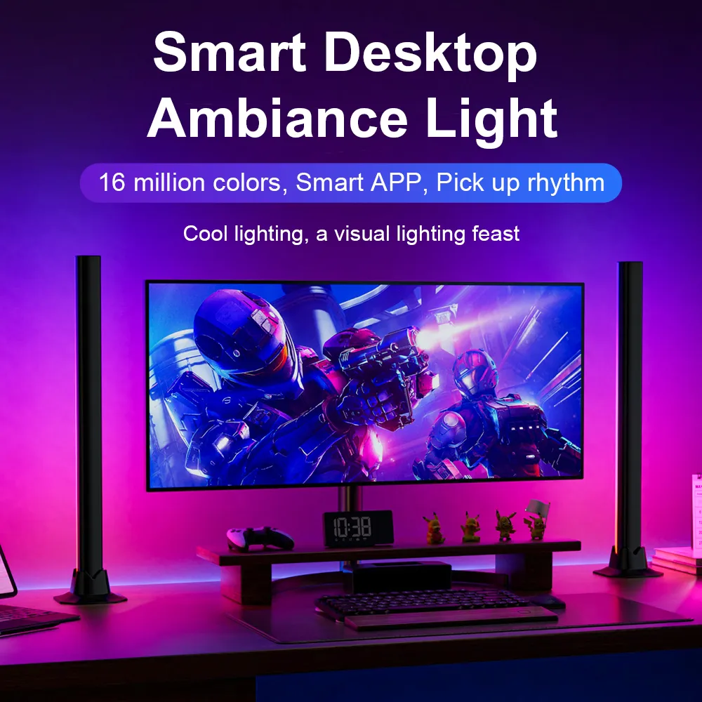 270° RGB LED Light Bars, Mood Lighting with Music Sync – Immersive Gaming Lights for PC, TV, Decoration, Sound Responsive thumbnail 4