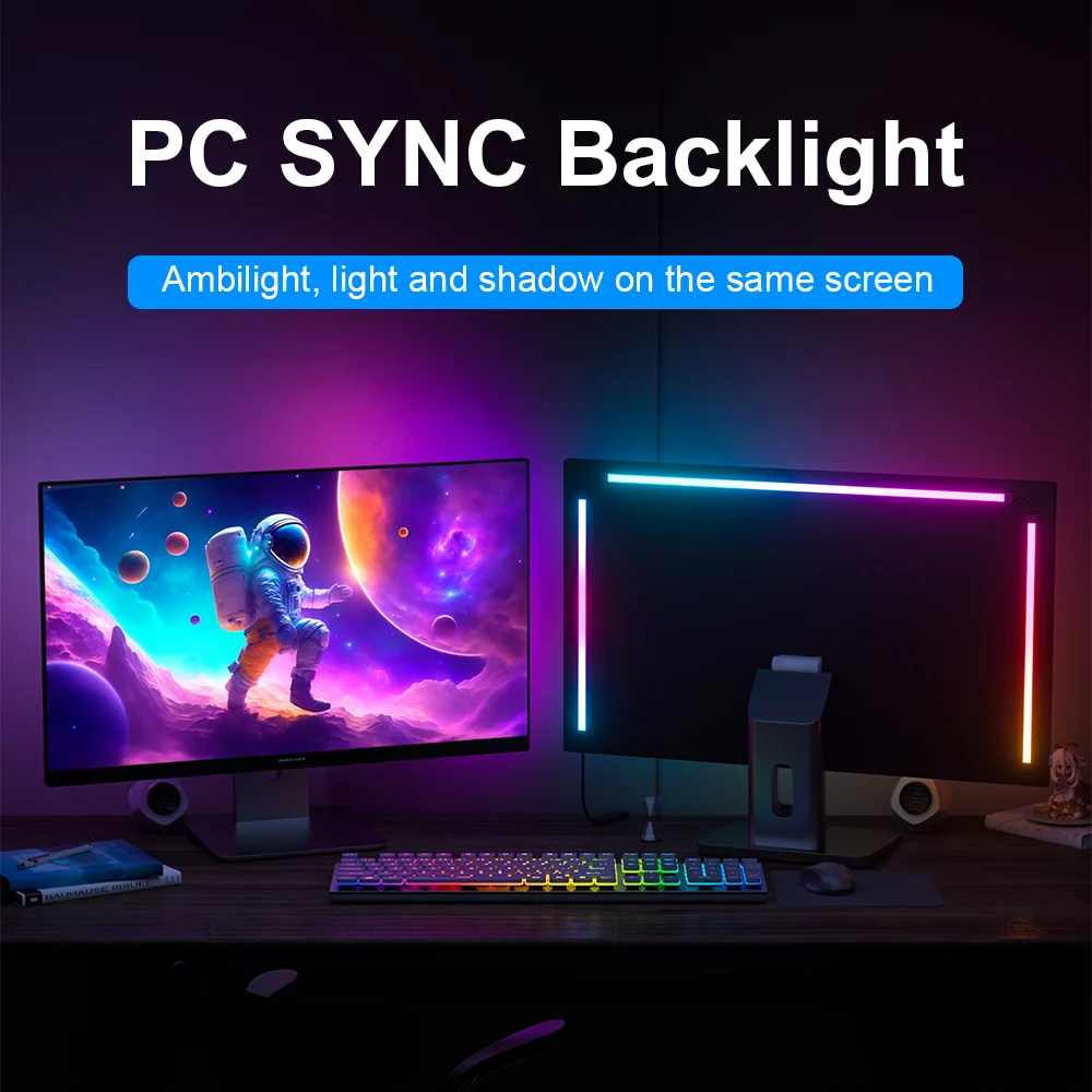 Immersive PC Monitor Sync Backlight, RGBIC Screen Sync LED Strip for Gaming, Movies, and Music, Software Controlled and Compatible with Windows & Mac OS thumbnail 9