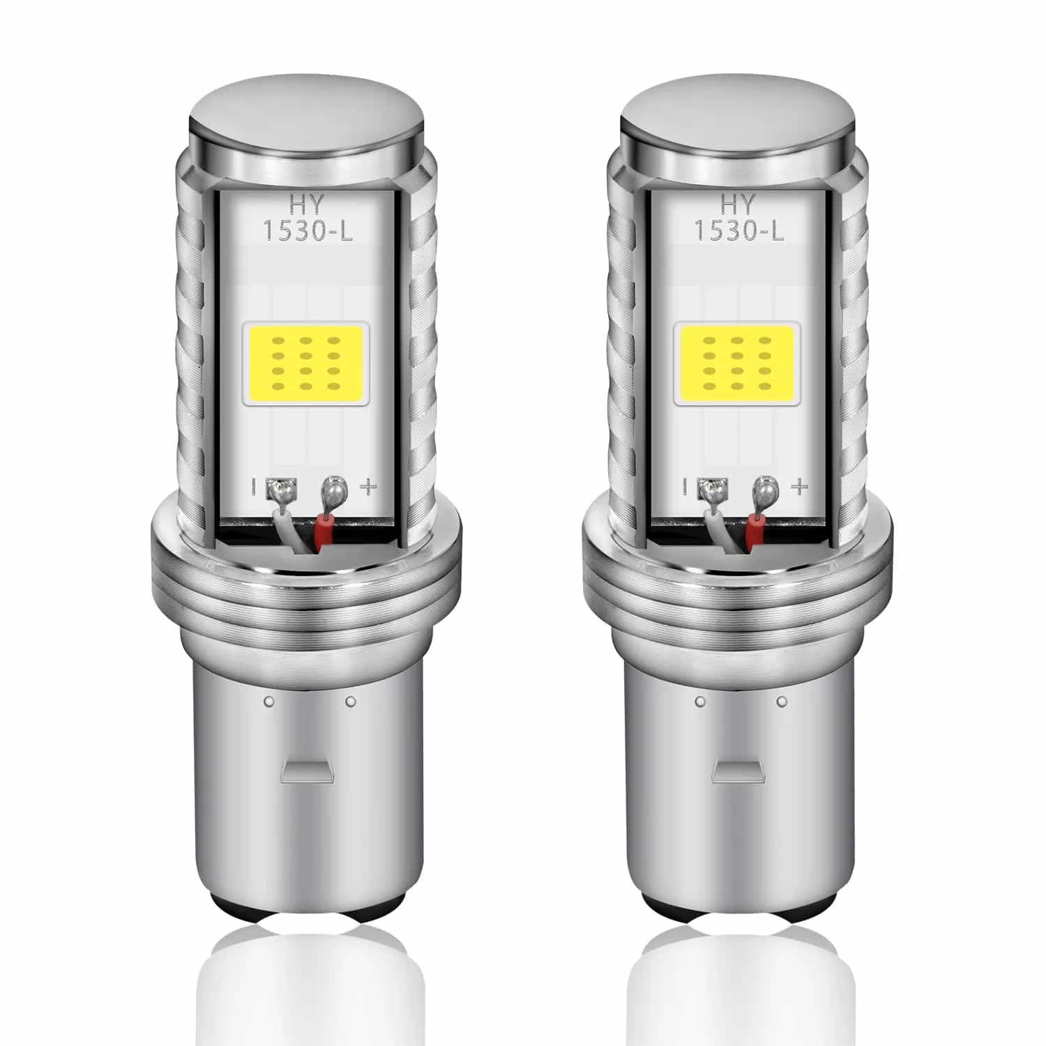 BA20D HS1 Motorcycle Headlight Bulbs High/Low Beam COB 8W 900LM DC 9-80V Pack of 2