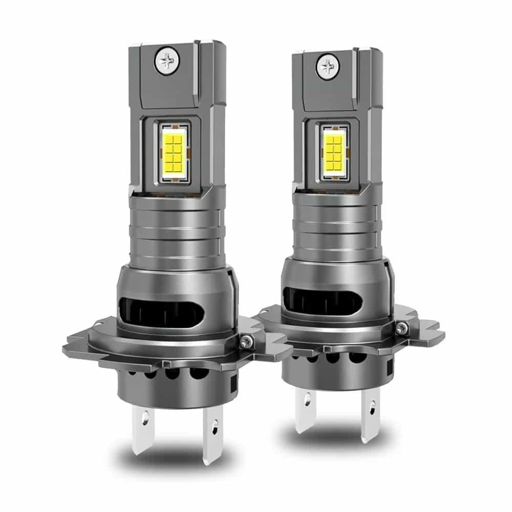 H7 LED Headlight Bulbs, 500% Brightness, 6500K White Super Bright, 1:1 Halogen Size DC 12V 60W/Pair Pack of 2