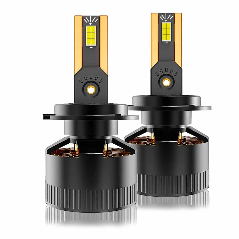 H4 LED Bulbs 12V 9003 HB2 Headlight Bulbs 150W/Pair 12000LM Hi/Lo Beam Compact Design with Vacuum Copper Pipe for Car Headlights Fog Lights